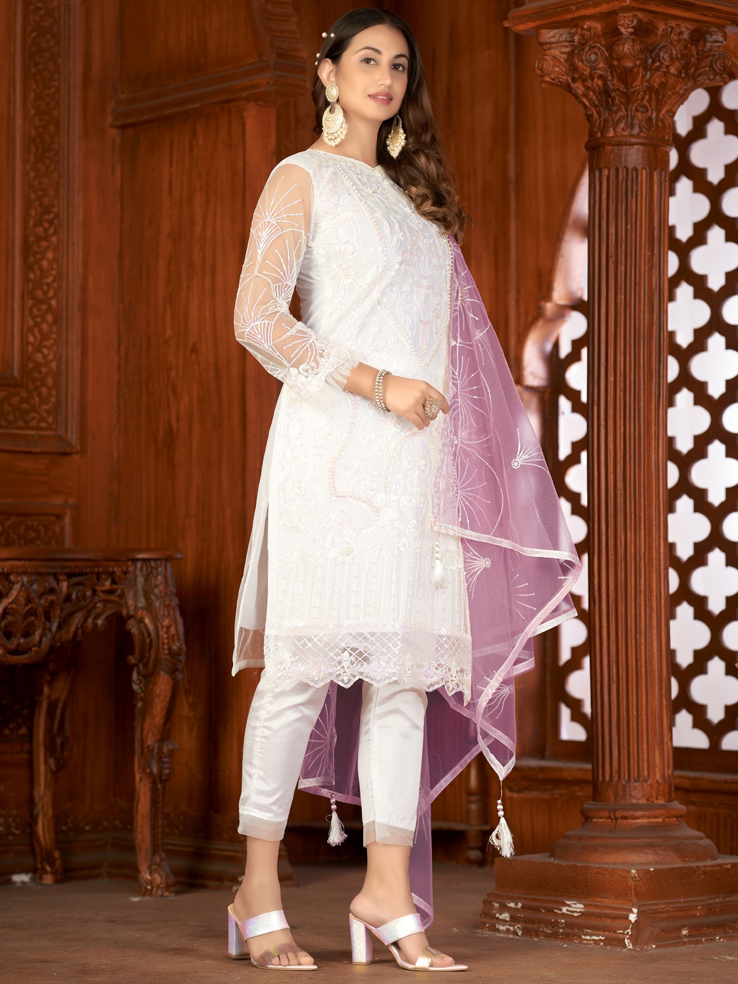 Stitched Sharara Palazzo Salwar Suit Sequin Work Plazzo Top Kurti Shalwar  Kameez | eBay