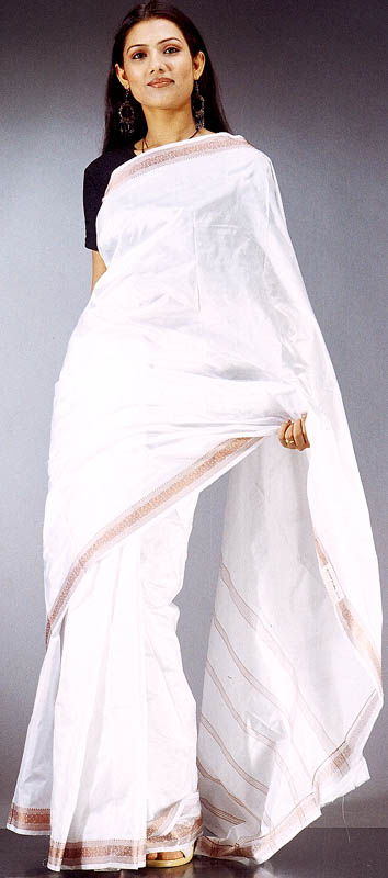 esplar leather white sari
