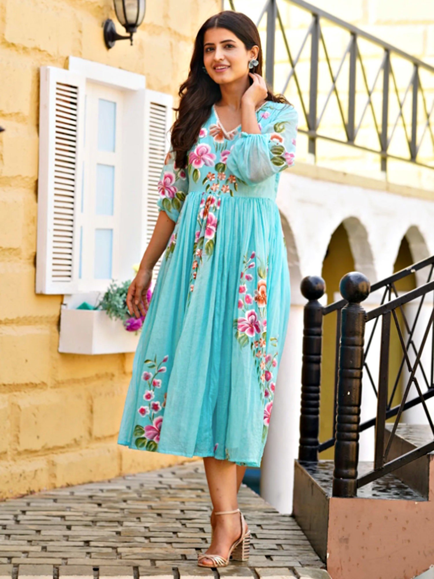 Ethnic Fit & Flare Dress | Flare dress, Fit flare dress, Fit and flared