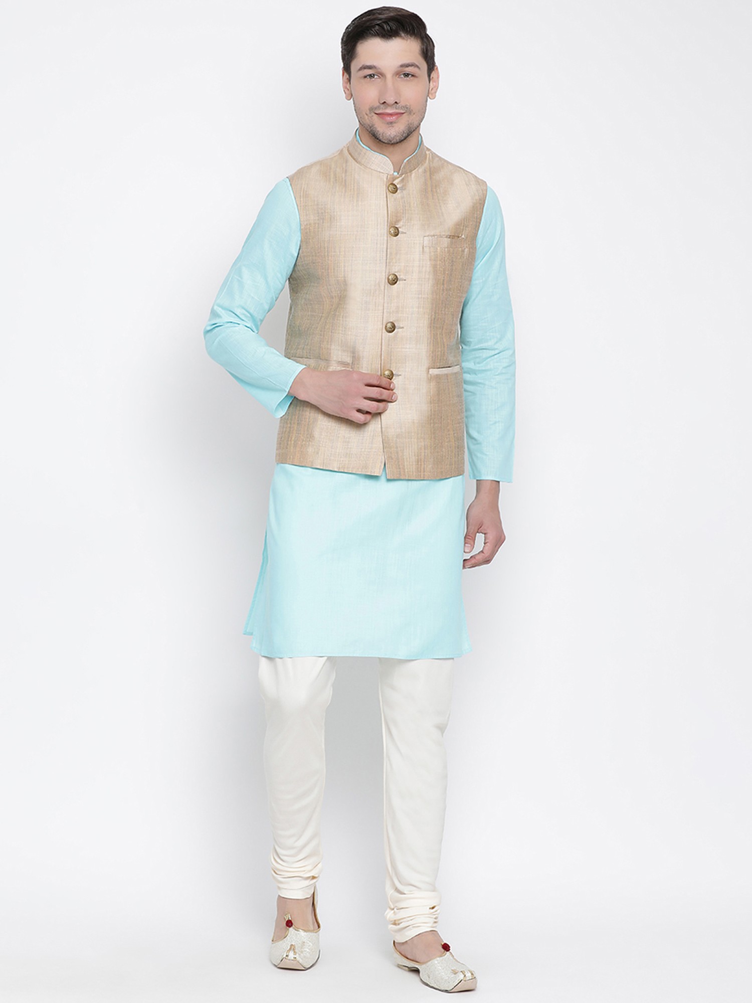 Linen kurta with on sale jacket