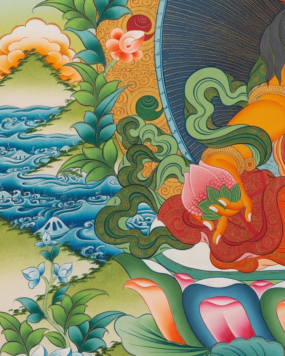 Dzambala Thangka (Brocadeless Thangka) | Exotic India Art