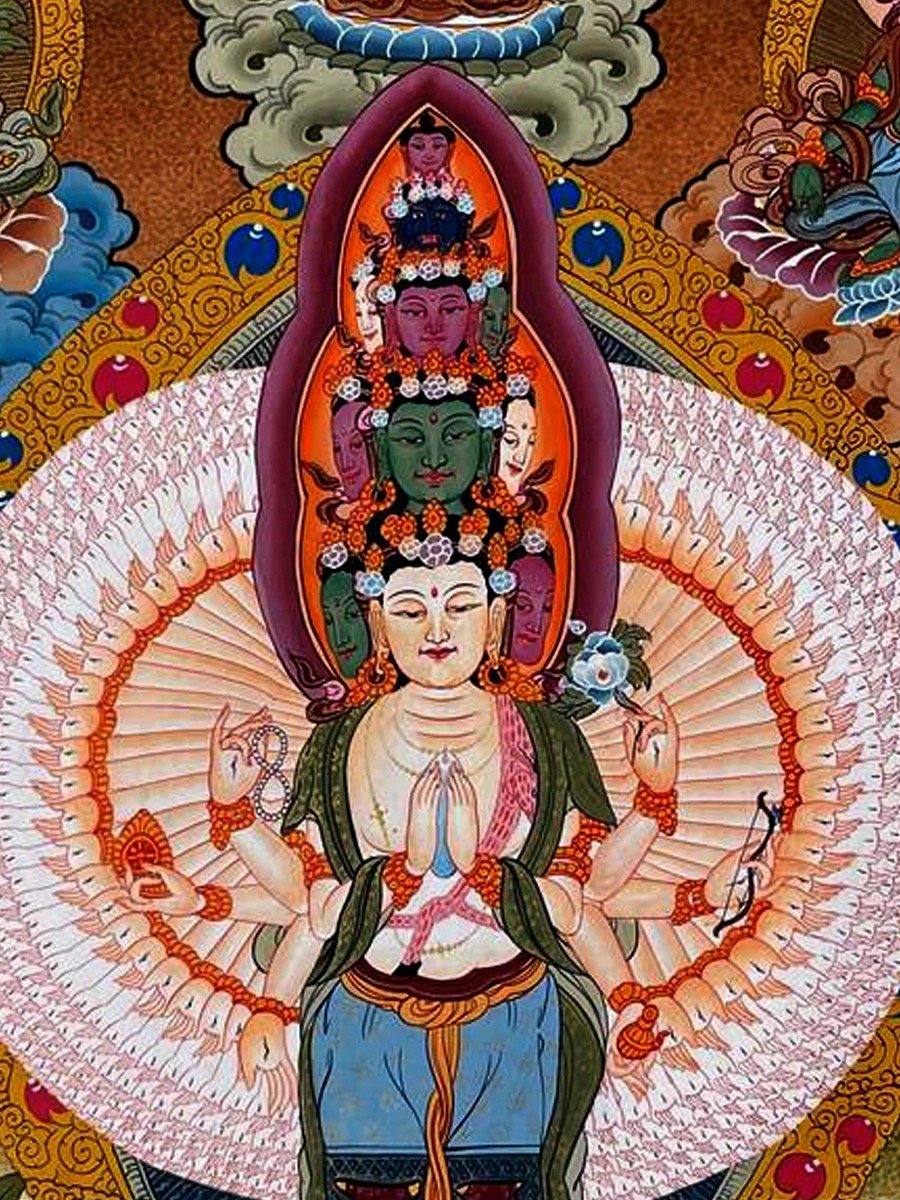 Lokeshvara Thangka (Brocadeless Thangka) | Exotic India Art