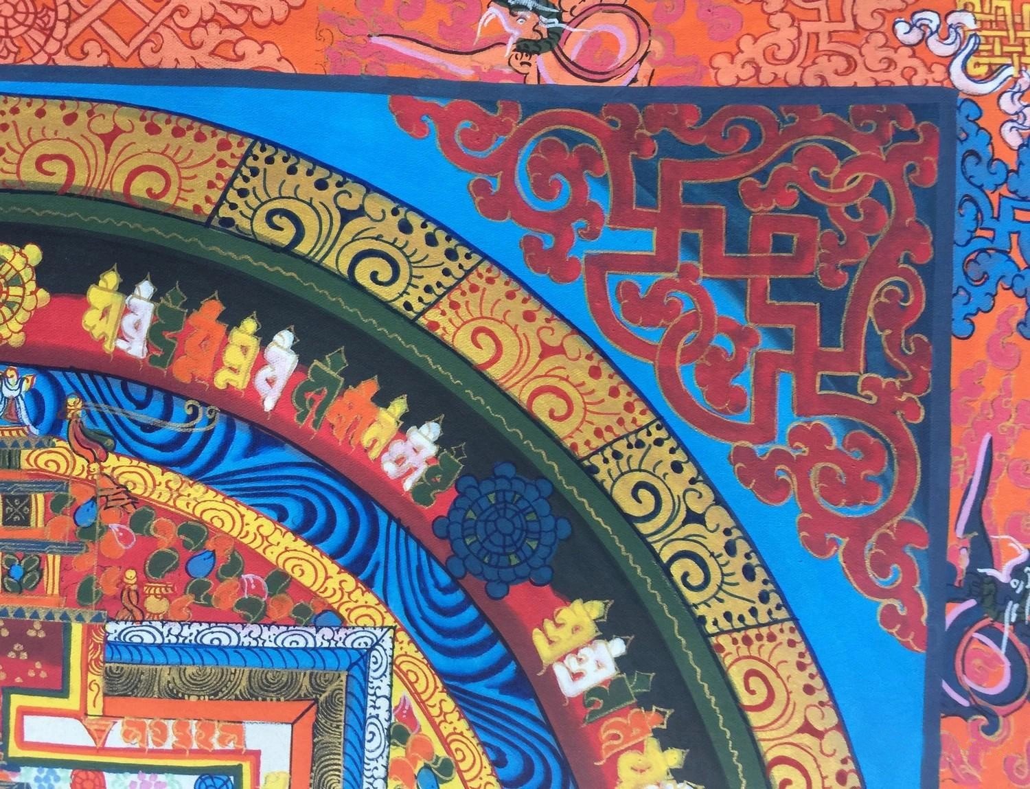 Kalachakra Mandala Thangka (Brocadeless Thangka) | Exotic India Art