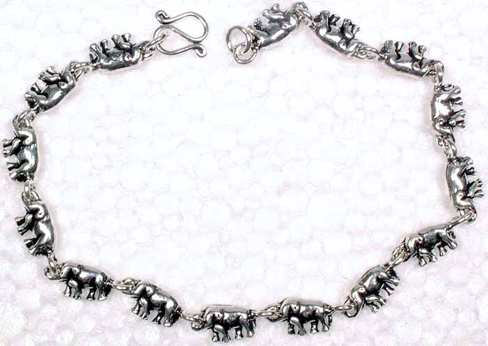 Sterling Silver Hanging Elephant Bracelet  Auriann