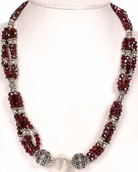 Garnet Necklace | Exotic India Art