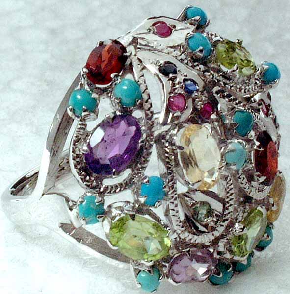 Glorious Gemstone Ring | Exotic India Art