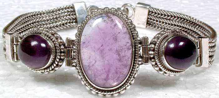 Triple Amethyst Bracelet | Exotic India Art