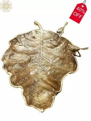 24'' Brass Banana Leaf Urli | Handmade