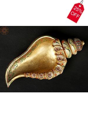 12'' Designer Painted Conch Urli |  Home Décor | Made In India