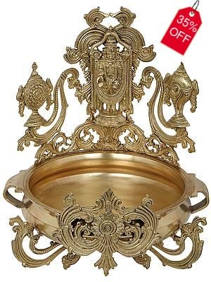 Lord Tirupati with Vaishnava Symbols  Urli (Hoysala Art)