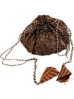 Brown Jewelry Drawstring Pouch with Ring Pockets