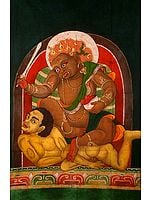Kubera-Jambhala Seated on a Sky-Clad Muscular Male