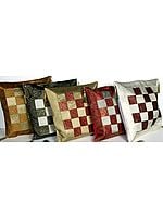 Lot of Five Matted Cushion Covers with Brocade Weave