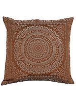 Cushion Cover from Banaras with Giant Woven Mandala