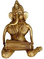 Lord Ganesha Playing The Mridangam