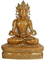 40" Large Size Pritzker Vairochana Buddha Statue in Brass | Handmade