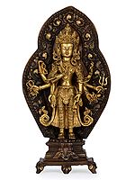 20" (Tibetan Buddhist Deity) Bodhisattva Avalokiteshvara as Amoghapasa In Brass | Handmade | Made In India