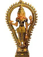 42" Lord Brahma Large Brass Statue | Indian Handcrafted Idol