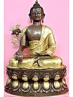 38" Tibetan Buddhist God Medicine Buddha (Large Statue) In Brass | Handmade | Made In India