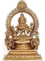 12" The Divinity Of Knowledge In Brass | Handmade | Made In India