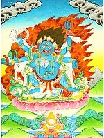 The Six-Armed (Shadbhuja) Mahakala (mGon po phyag drug pa) - A Highly Symbolic Image