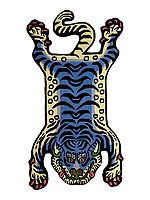 Tibetan Tiger Wool Mat from Mirzapur