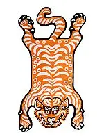 Tibetan Tiger Wool Mat from Mirzapur