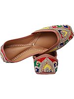 Multi-Color Designer Jootis with Zardozi Embroidery by Hand