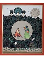 Krishna Disguised as a Gopi Teasing Radha