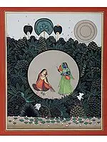 Krishna Disguised as a Gopi Teasing Radha