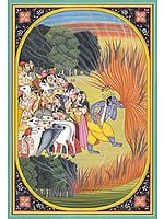 Krishna Consumes Forest Fire