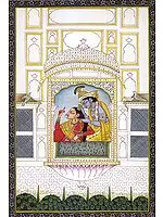Krishna Combing Radha’s Hair