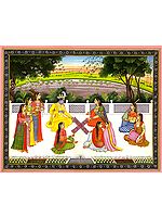 Radha and Krishna Playing the Game of Chaupara
