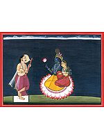 Poet Jaideva Paying Homage to Radha and Krishna