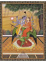 Vishnu with Lakshmi Seated on His 'Vahana' Garuda