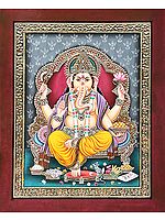 Lord Ganesha Seated on Royal Throne