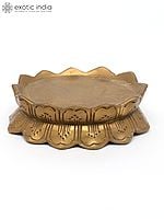 4" Small Lotus Pedestal in Brass for Placing Deity Statue