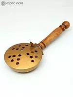 Brass Sambrani Dhoop Stand with Wooden Handle | Handmade