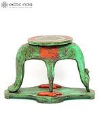 25" Peacock Design Green Table | Home Decor