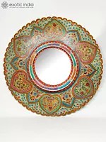 47" Hand Painted Wood Framed Mirror | Wall Hanging | Home Decor