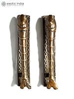 5" Pair of Fish Design Brass Door Handles