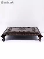 24" Rectangular Shaped Designer Chowki/Pedestal in Wood