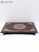 24" Designer Wooden Chowki/Pedestal with Inlay Work