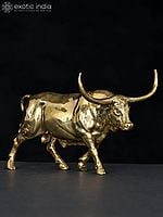 5" Small Superfine Angry Bull | Brass Statue