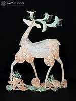 21" Iron Seashells Reindeer with Candle Holders | Decorative Showpiece