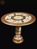 30" Royal Look Marble Table | Crafted Metal Furniture