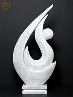 31" Abstract Art Sculpture | Italian Statuario Marble Statue