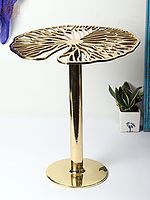 Golden Leaf Pattern Table | Brass Home Decor