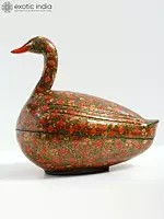 14" Superfine Hand Painted Multi-Purpose Duck Box | Paper Mache Box from Kashmir