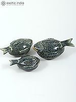 Hand-Painted Papier Mache Fish Box (Set of 3) | From Kashmir